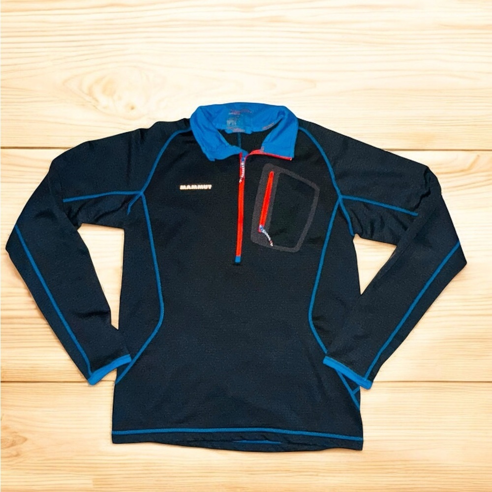 Mens Mammut Eiswand Guide ML Zip Blue Sweatshirt Pullover Jacket Size XL